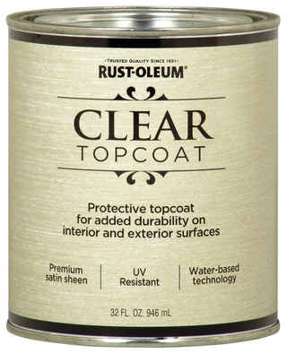 Metallic Accents Paint by Rust-Oleum – 32 Fl Oz (Pack of 1), Satin Clear, Model 253613