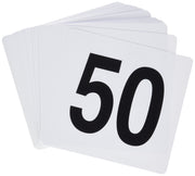 1-50 Plastic Table Numbers by Winco – Optional, Plastic, White, Black, Model TBN-50