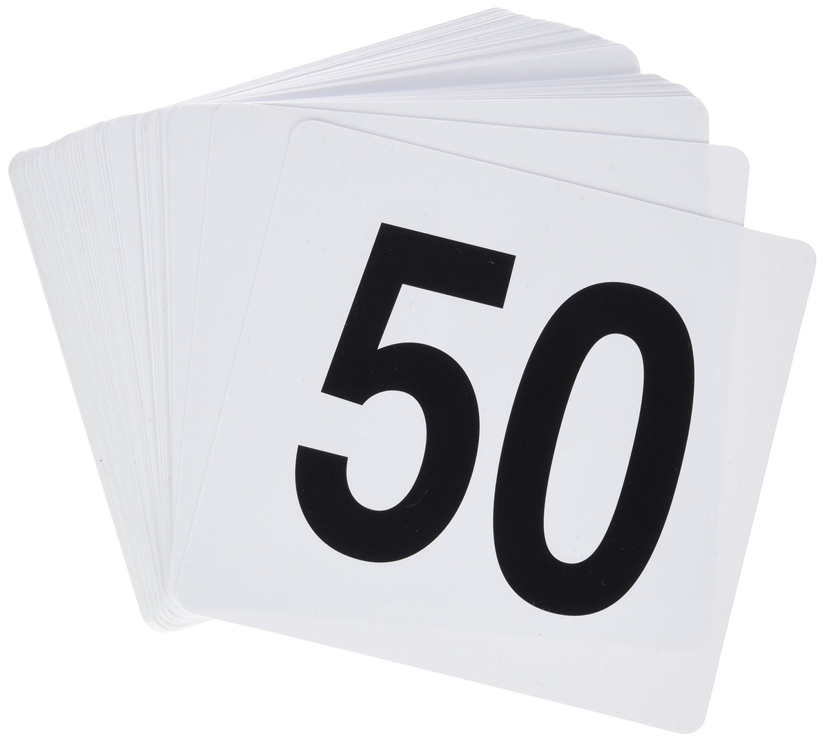 1-50 Plastic Table Numbers by Winco – Optional, Plastic, White, Black, Model TBN-50