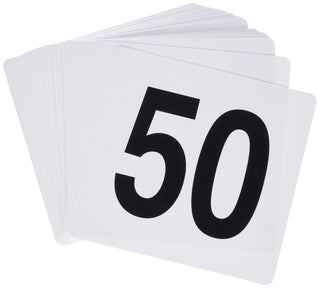 1-50 Plastic Table Numbers by Winco – Optional, Plastic, White, Black, Model TBN-50