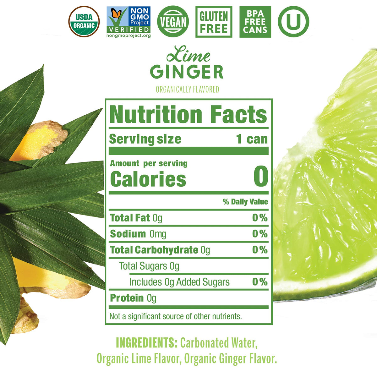 Nixie Lime Ginger / 12 Fl Oz (Pack of 24) / 1 Carbonated Water