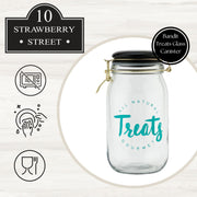 Bandit Glass Canister by 10 Strawberry Street – Small, 50.0 fluid_ounces, Glass, Clear, Model 7CN577