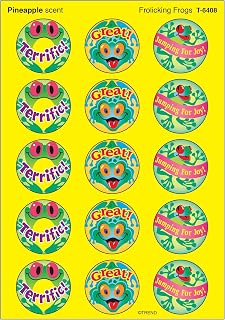 Trend Enterprises T-6408 STINKY STICKERS FROLICKING FROGS 60 PACK ACID-FREE PINEAPPLE