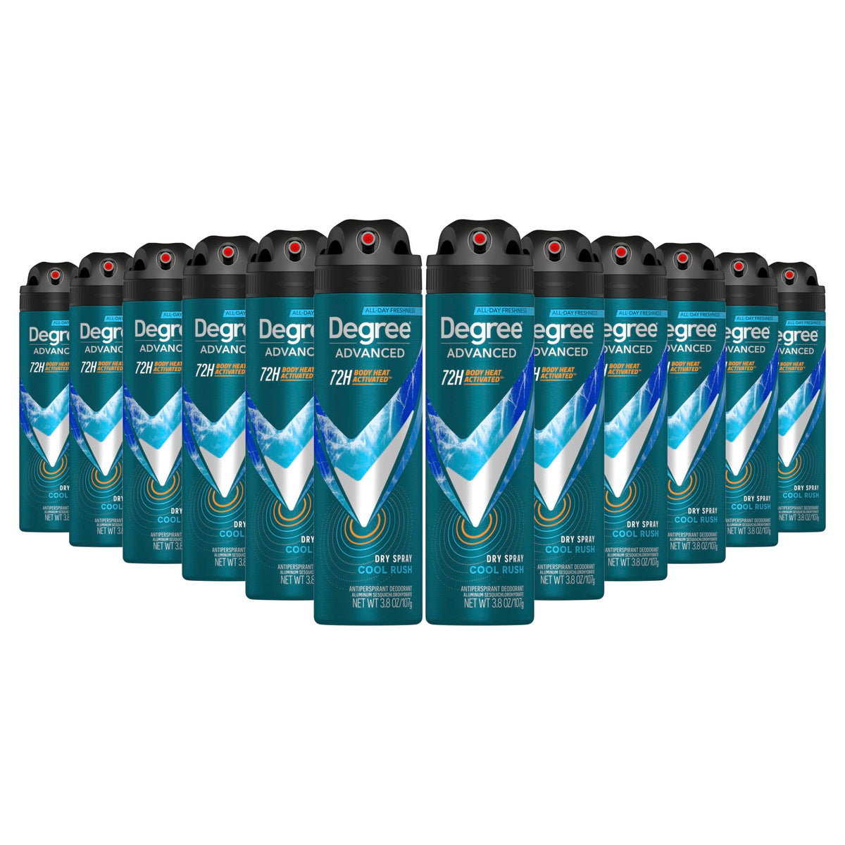 Men Antiperspirant Deodorant Dry Spray Cool Rush by Degree – 3.8 Ounce (Pack of 12), Pack of 12, Model 10079400343700