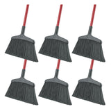 Wide Commercial Angle Broom by LIBMAN COMMERCIAL – Pack of 6, Steel, Plastic/Synthetic Fibers, Black/Red, Pack of 6