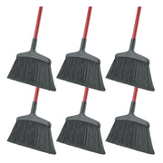 Wide Commercial Angle Broom by LIBMAN COMMERCIAL – Pack of 6, Steel, Plastic/Synthetic Fibers, Black/Red, Pack of 6