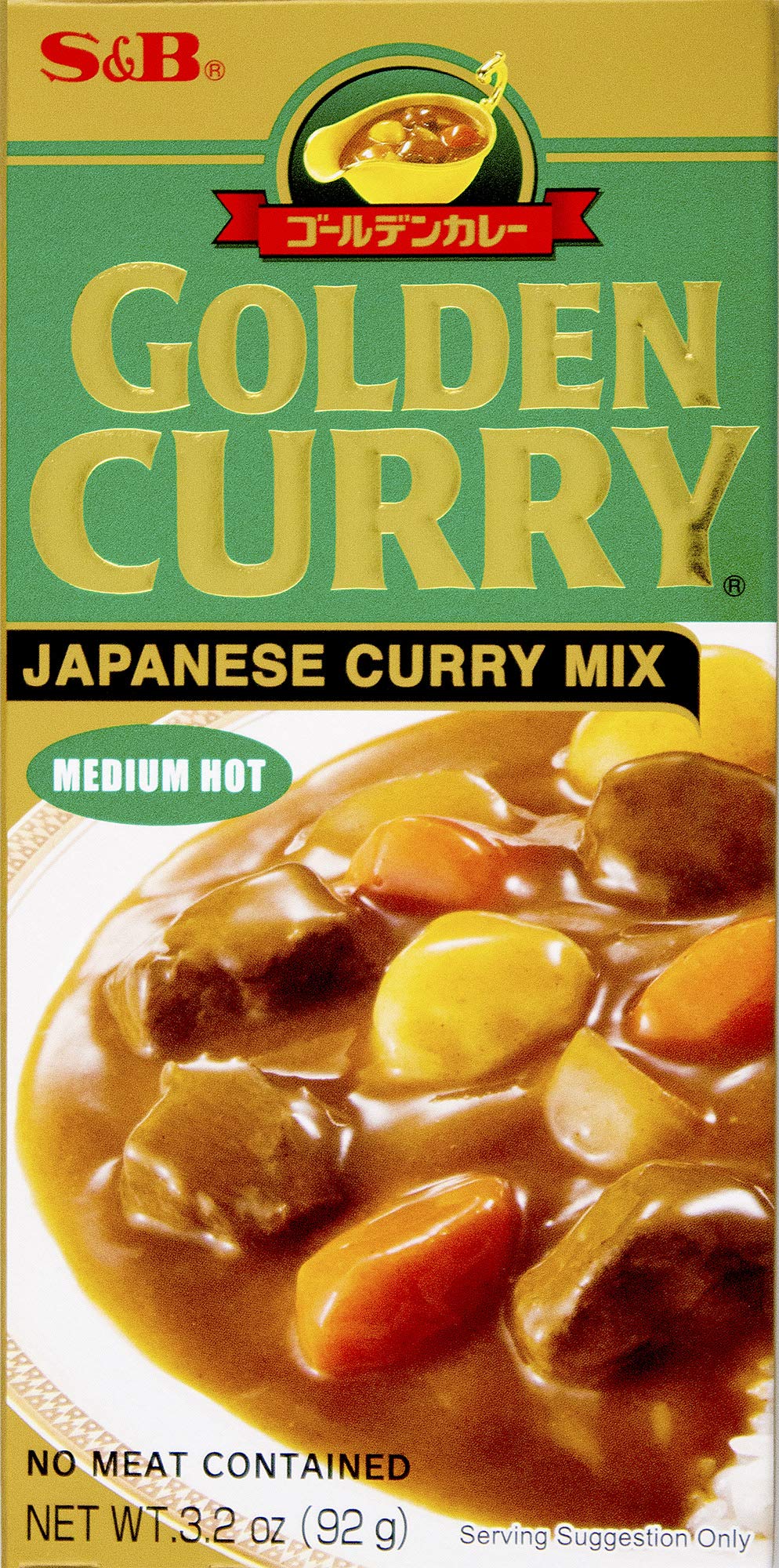 Golden Curry Japanese curry Mix, Medium Hot, 3.2 oz by S&B – 3.2 Ounce (Pack of 1), Model 74880030051