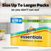 Essentials Select-A-Size Paper Towels by Bounty – 6 Rolls (108 Sheets), Paper, White, Model 30772110959