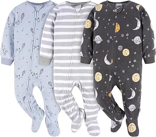 Gerber Baby Boys 3-Pack Fleece Footed Pajamas