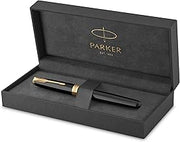 Parker Sonnet Black Lacquer Fountain Pen, Fine Nib, Black Ink