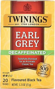 Twinings Decaffeinated Earl Grey Black Bergamot Tea Bags 20 CT Box (1 Pack)