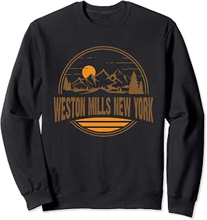 Vintage Weston Mills, New York Mountain Print Sweatshirt