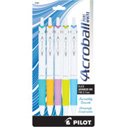 Acroball PureWhite Advanced Ink Ball Point Pens by PILOT – 5 Count (Pack of 1), Plastic, Assorted Accents, Model 31861