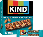 KIND Healthy Snacks Bars, Dark Chocolate Nuts & Sea Salt, Gluten Free, Low Sugar, High Fiber Snacks, 6g Protein, 6 Count