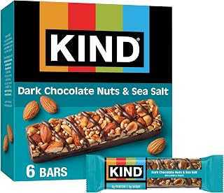 KIND Healthy Snacks Bars, Dark Chocolate Nuts & Sea Salt, Gluten Free, Low Sugar, High Fiber Snacks, 6g Protein, 6 Count