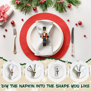 EYNDYN Nutcracker Napkin Rings, Set of 12, Black Metal