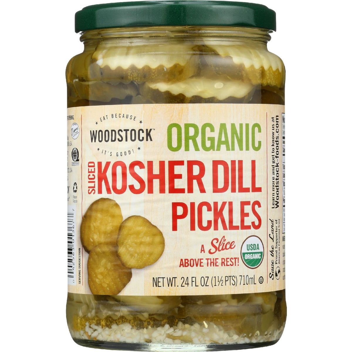 Organic Kosher Dill S Pickles (6x24 OZ) by Woodstock Farms – 24 Ounces, No Color, Model 042563013677