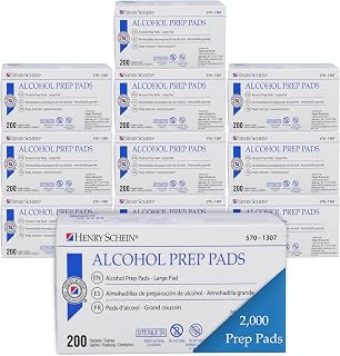 Henry Schein Large Alcohol Prep Pads, 70% IPA, 2 Ply, Sterile, 2000 Ct