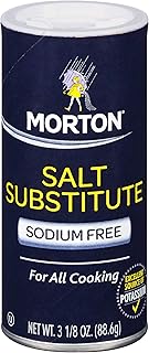 Morton Salt Substitute, Sodium Free Salt, 3.125 Ounce (Pack of 6)