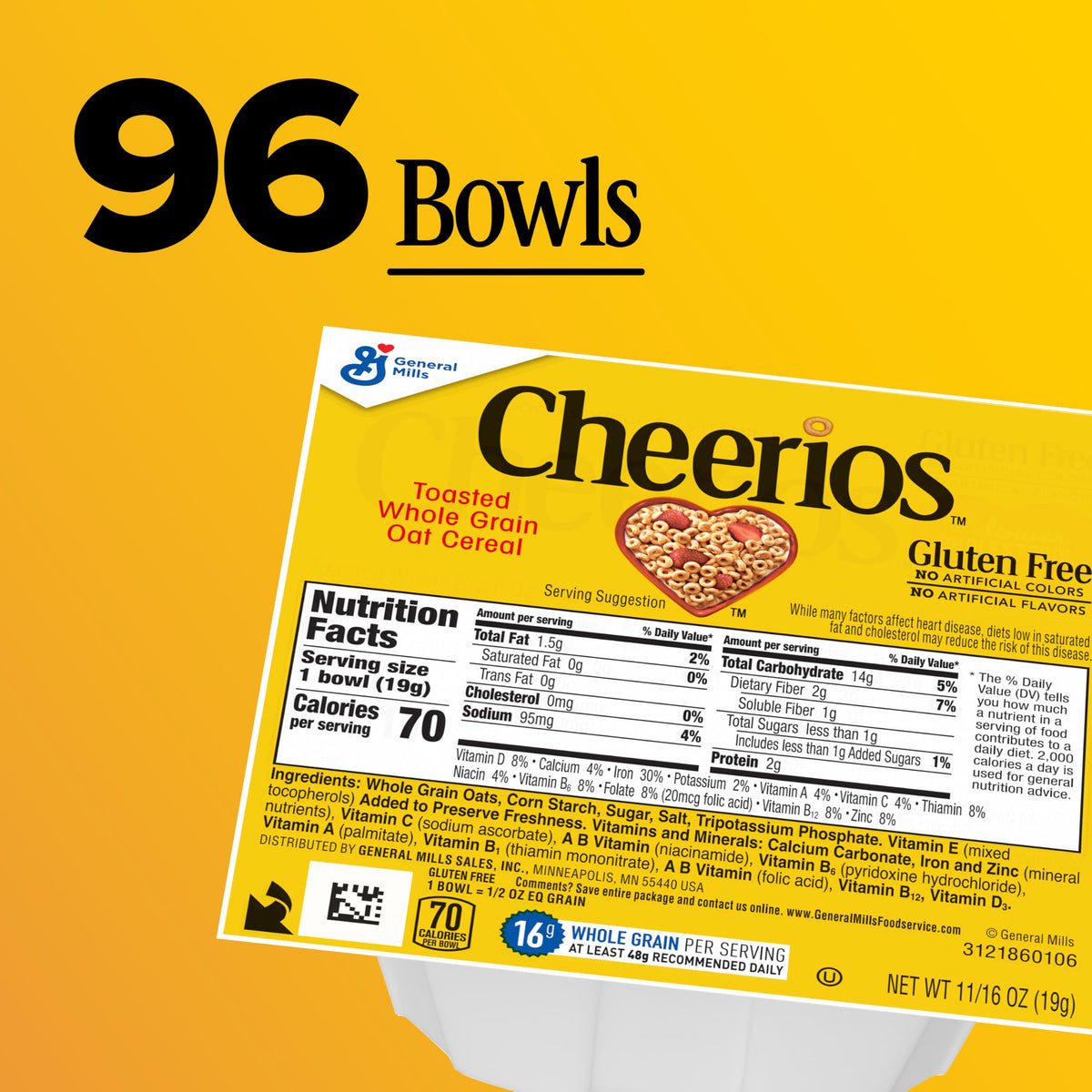 Cheerios Original / 0.69 Ounce (Pack of 96) / 96 Breakfast Foods