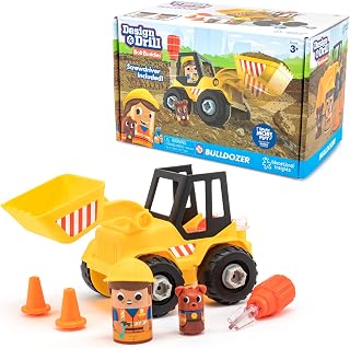 Educational Insights Design & Drill Bolt Buddies Bulldozer - Construction Toys & Toddler Tools, Kids Tool Set with Real Electric Drill Toy, Take Apart STEM Set, Building Kit & Gift for Ages 3+
