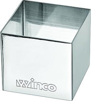Winco Square Pastry Mold, 2 x 2", Silver | Dishwasher safe