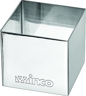 Winco Square Pastry Mold, 2 x 2", Silver | Dishwasher safe