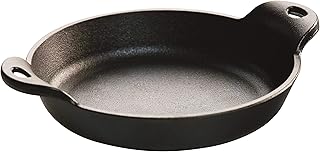 Lodge HMSRD Heat Enhanced and Seasoned Cast Iron Round Mini Server, 14-Ounce, Black