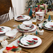 LemonRoad Christmas Dinnerware Set, Ceramic, 18 Piece for 6
