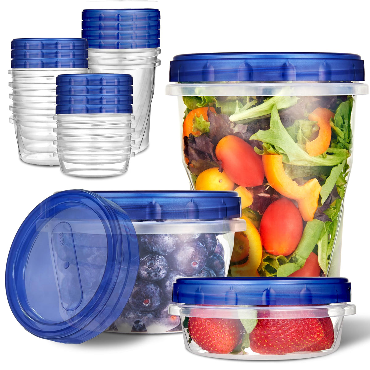 Stock Your Home 21 Count / Blue / 32.0 ounces Container Sets
