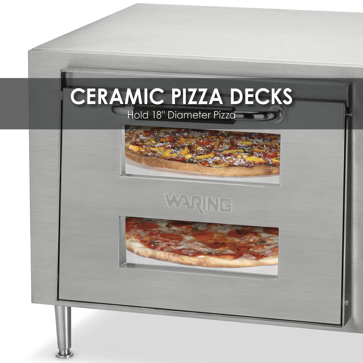 Waring Double Deck - Single Chamber / Silver / Single Door Countertop Pizza Ovens