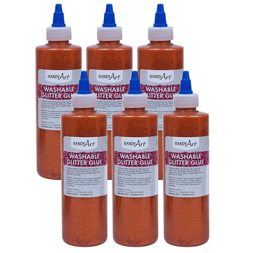 Glitter Washable Glue by Handy Art – Orange, Model RPC146015-6