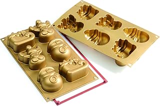 Silikomart SF137 Silicone Let's Celebrate Bakeware Collection Multi Cake Pan, Funny Christmas