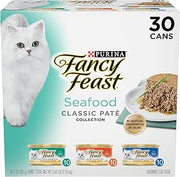 Purina Fancy Feast Seafood Classic Pate Variety Pack, 3 oz Cans, 30-Pack