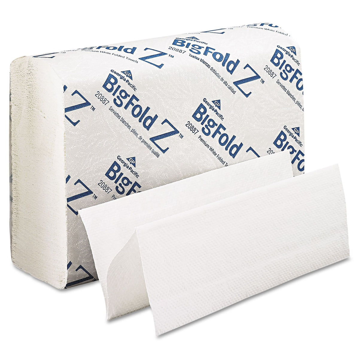BigFold Z 20887 Paper Towels – 10-2/5"x10-4/5", 220 Towels/PK 10PK/CT, White