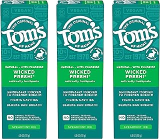 Tom's of Maine Wicked Fresh Fluoride Toothpaste, Spearmint, 3 Pack, 4 oz