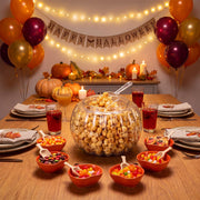 Potchen Pumpkin Ceramic Candy Jar Set, 14 Piece Halloween Serving Kit, Orange