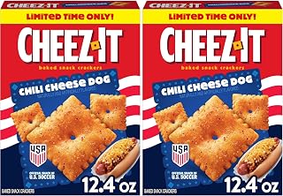 Cheez-It Baked Snack Crackers, U.S. Soccer Sponsor, Chili Cheese Dog, 12.4oz Box (1 Box) (Pack of 2)