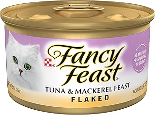 Purina Fancy Feast Wet Cat Food Flaked Tuna & Mackerel Feast (24) 3 oz Cans