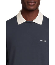 Mens Amenities Collar Crew by TravisMathew – Small, Polyester Blend, Total Eclipse, Model A42349