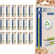 STAEDTLER WOPEX Pre-Sharpened #2 Pencils, 18-Pack 20 Pcs/box - 360 Count | Ergonomic Triangular Shape, Break-Resistant, Non-Slip Surface, Wood-Polymer, PVC-Free Eraser Tip