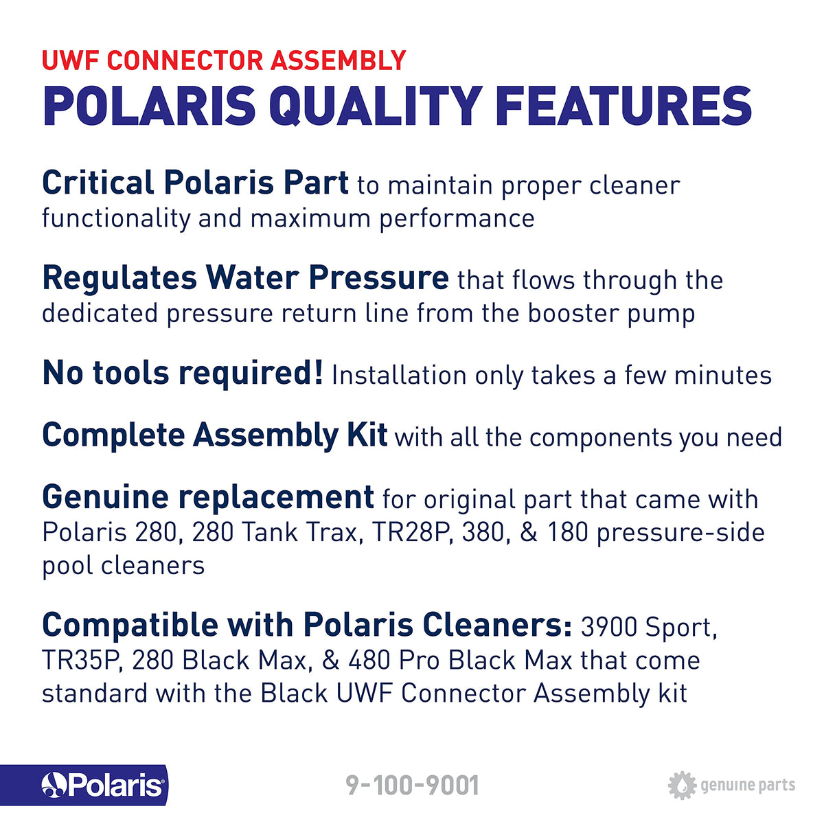 UWF Connector Assembly by Polaris – Stainless Steel, Multicolor, Model 9-100-9001