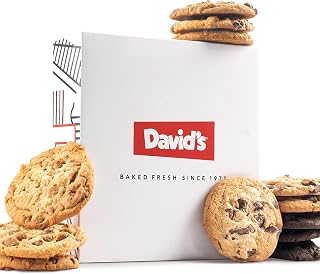 David's COOKIES Assorted Cookies in Carton Pack | Delicious Homemade Treats, Freshly-Baked Gourmet Food Cookie Gift Snacks - Great For Superbowl Sharing With Family, Friends And Loved Ones - 1 Pack | Chocolate Chunk, Peanut Butter Chips, Double Chocolate Chip, Oatmeal Raisin, All Natural Ingredients, 180 Day Shelf Life
