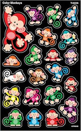 Trend Enterprises Color Monkeys superShapes Stickers-Large
