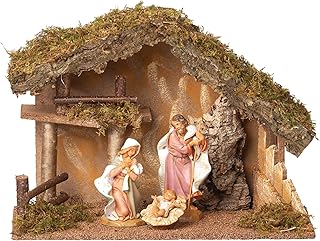 Fontanini by Roman 3 Figure Nativity Set with Italian Stable