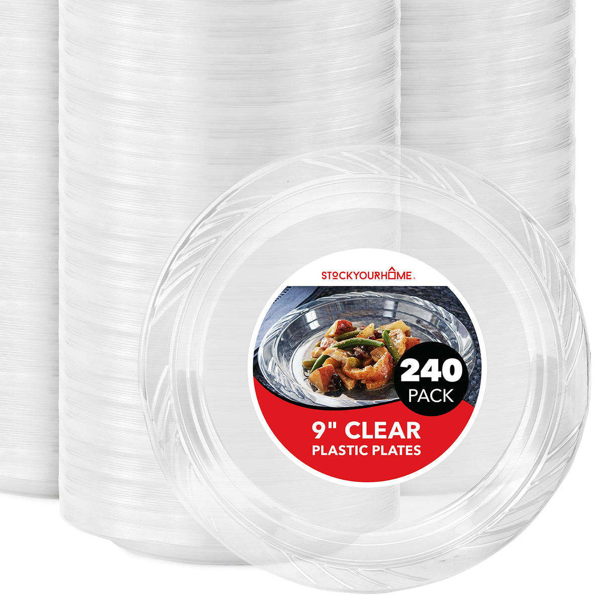 Stock Your Home 240 / 9 Inch / Clear Plates