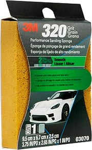 3M Performance Sanding Sponge, 03070, 320 grit, 3.75 in x 2.65 in x 1 in, 1 Per Pack