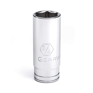 3/8" Drive Deep SAE Socket 3/4" by GEARWRENCH – 2.5 in, Alloy Steel, Silver, Model 80371