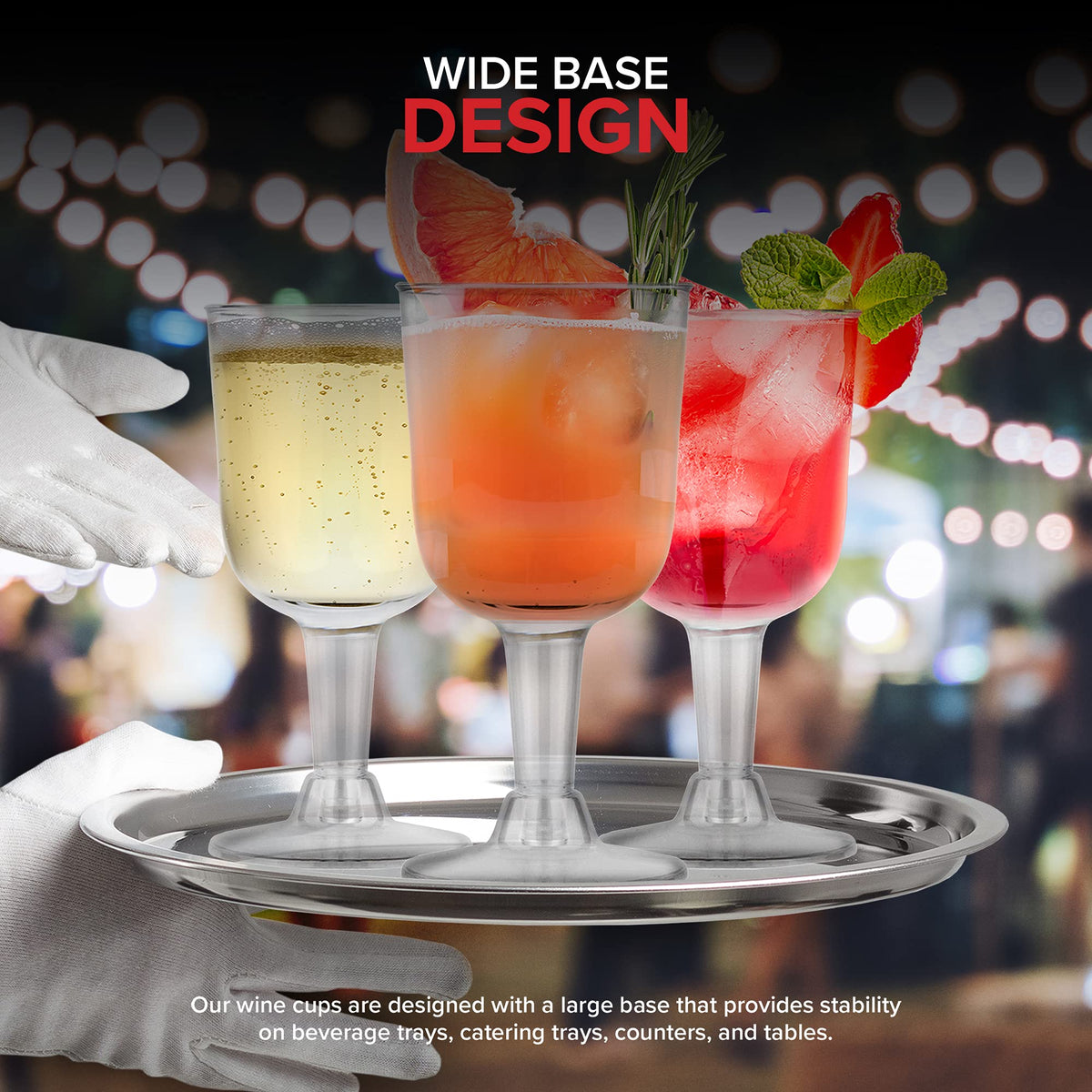 5 oz Clear Plastic Wine Glass (80 Pack) - BPA Free & Recyclable - Shatterproof Wine Goblet - Disposable & Reusable Cups for Champagne by Stock Your Home – 2 Pack Pack of 40