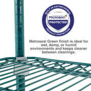 Super Erecta 5-Shelf Metroseal Wire Shelving Bundle - Includes 4-Tier Green Epoxy with Microban Shelving Unit and 1 EZ-ADD Shelf - 24" W x 48" L x 74.5" H - for Restaurants – 24"